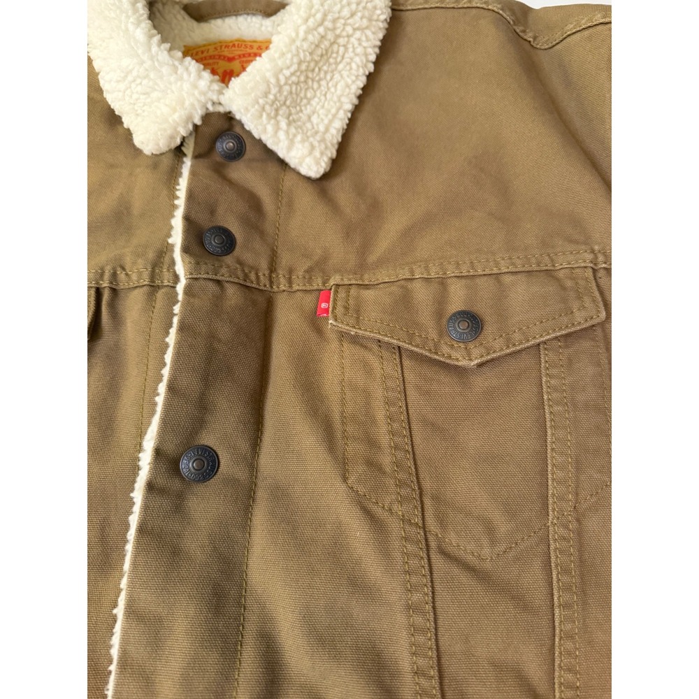 Levi Strauss Co Mens Sherpa Lined Trucker Jacket Brown Size XL - Picture 4 of 10
